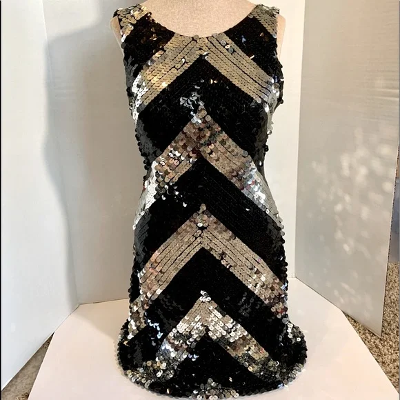 Viva Las Vegas! Sequin Dress Size 10 (Fits Like 8) - Worn Once | Color: Black/Silver | Size: 10 | Pm-70862959's Closet Viva Las Vegas! Sequin Dress Size 10 (Fits Like 8) - Worn Once | Color: Black/Silver | Size: 10 | Pm-70862959's Closet